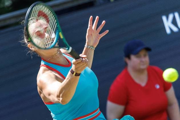 21 06 2025 Tennis WTA Tour Berlin, Singles, Women, Semifinals, Marketa Vondrousova CZE Samsonova Russia , Steffi Graf Stadium Aryna Sabalenka returns a ball Tennis WTA Tour Berlin