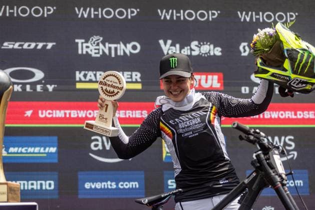 Whoop Mountainbike Downhill Worldcup Val di Sole CABIROU Marine CANYON CLLCTV FACTORY TEAMat Whoop Mountainbike Downhill Worldcup Val di Sole, 21 06 2025,in , photo Sebastian Sternemann