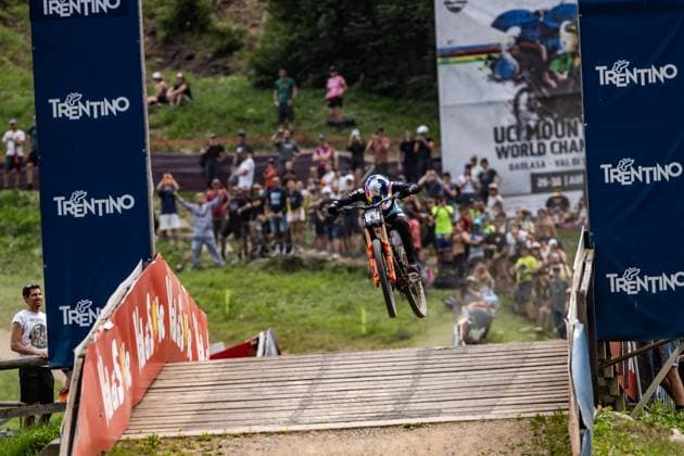 Whoop Mountainbike Downhill Worldcup Val di Sole GOLDSTONE Jackson SANTA CRUZ SYNDICATEat Whoop Mountainbike Downhill Worldcup Val di Sole, 21 06 2025,in , photo Sebastian Sternemann