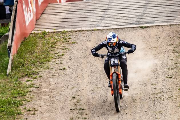 Whoop Mountainbike Downhill Worldcup Val di Sole GOLDSTONE Jackson SANTA CRUZ SYNDICATEat Whoop Mountainbike Downhill Worldcup Val di Sole, 21 06 2025,in , photo Sebastian Sternemann