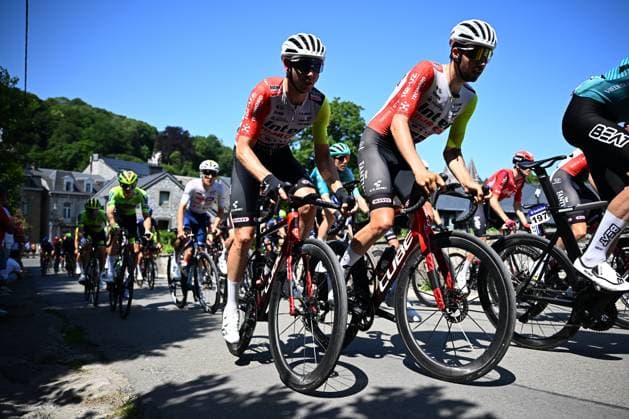 Baloise Belgium Tour 2025 Stage 4 DURBUY, BELGIUM - JUNE 21 : Rider of Intermarche - Wanty in action during stage 4 of the 94th edition of Baloise Tour of Belgium an UCI ProSeries 2.Pro cycling road race stage for Men Elite of 173.4 km with start in Durbuy and finish in Durbuy on June 21, 2025 in Durbuy, Belgium, 21 06 2025 ( Motordriver Guy De Vuyst - Durbuy Belgium  Copyright: xTomasxSiskx