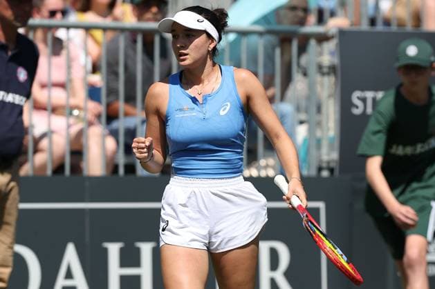 Bad Homburg on 21 06 2025 Womens Tennis Tournament WTA 500 Bad Homburg Open powered by Solarwatt 2025 Match Eva Lys GER against Ana Konjuh CRO v l , Eva Lys GER cheers, clenches her fist Copyright: JoaquimxFerreira