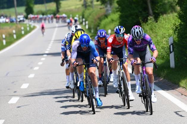 Tour de Suisse 2025 Stage 7 EMMETTEN, SWITZERLAND - JUNE 21 : Engelhardt Felix (GER) of Team Jayco AlUla, Houle Hugo (CAN) of Israel - Premier Tech in the escape pack during stage 7 of the 88th edition of Tour de Suisse an UCI World Tour 2.UWT cycling road race stage for Men Elite of 207.3 km with start in Neuhausen am Rheinfall and finish in Emmetten on June 21, 2025 in Emmetten, Switzerland, 21 06 2025 ( Motordriver Kenny Verfaillie - Emmetten Switzerland  Copyright: xVincentxKalutx
