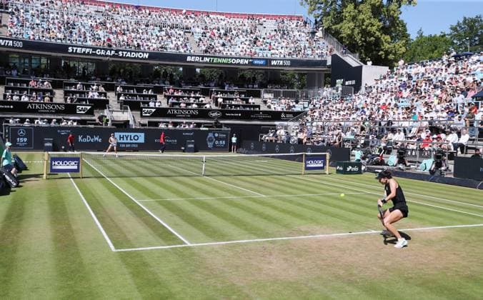 Lyudmila Samsonova RUS vs Wang Xinyu CHN at Steffi Graf Stadium Sports venue overview Totale Sport Semifinals HYLO Berlin Tennis Open Women on grass 21 06 2025