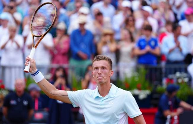 Jiri Lehecka celebrates his semi final win over Jack Draper Queen s Club Championships, Day 13, Queen s Club, West Kensington, London, UK - 21 Jun 2025  Copyright: xJavierxGarcia Shutterstockx 15366610ae