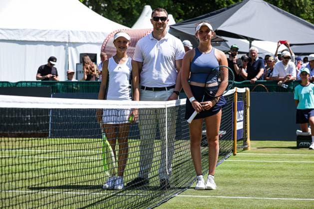 Coin Flip with Strogalshchikova, Daria Tennis Club SCC Berlin and Zhenikhova, Sonja TK Blau Gold Steglitz , Berlin Tennis Junior Open 2025, Berlin, LTTC Rot Weiß , 21 06 2025, Copyright: xClaudioxGärtnerx