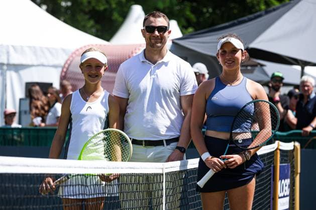Coin Flip with Strogalshchikova, Daria Tennis Club SCC Berlin and Zhenikhova, Sonja TK Blau Gold Steglitz , Berlin Tennis Junior Open 2025, Berlin, LTTC Rot Weiß , 21 06 2025, Copyright: xClaudioxGärtnerx