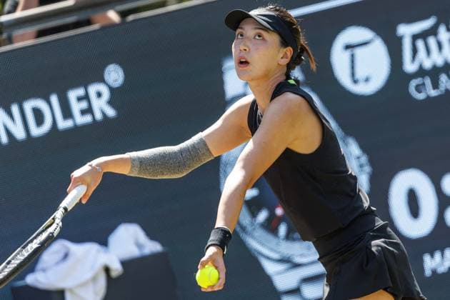 21 06 2025 Tennis WTA Tour Berlin, Singles, Women, Semifinals, Xinyu Wang CHN Ludmilla Samsonova Russia , Steffi Graf Stadium Xinyu Wang returns a ball Tennis WTA Tour Berlin