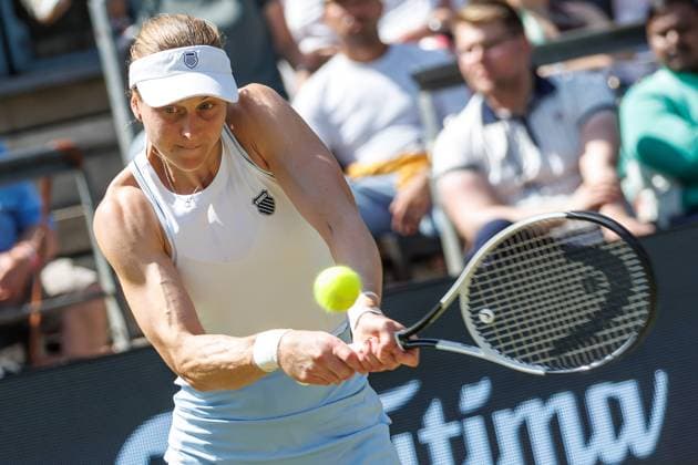 21 06 2025 Tennis WTA Tour Berlin, Singles, Women, Semifinals, Xinyu Wang CHN Ludmilla Samsonova Russia , Steffi Graf Stadium Marketa Vondrousova returns a ball Tennis WTA Tour Berlin
