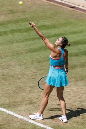 21 06 2025 Tennis WTA Tour Berlin, Singles, Women, Semifinals, Marketa Vondrousova CZE Samsonova Russia , Steffi Graf Stadium Aryna Sabalenka returns a ball Tennis WTA Tour Berlin