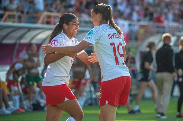 RECORD DATE NOT STATED TARNOBRZEG 21.06.2025 PILKA NOZNA MISTRZOSTWA EUROPY U19 KOBIET 2025 FOOTBALL WOMEN S U19 European Championship, EM, Europameisterschaft 2025 SZWECJA v POLSKA --- SWEDEN v POLAND N Z KINGA WYRWAS NINA ABE FOT. DOROTA PROKOP ARENA AKCJI NEWSPIX.PL --- newspix.pl 