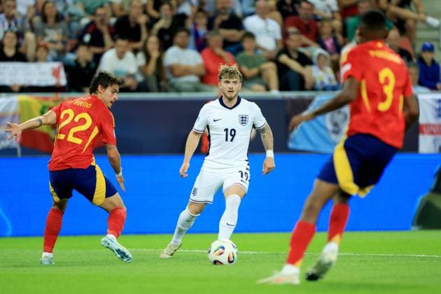 Harvey Elliott of England. Spain U21, U 21 v England U21, UEFA U21 Championship, Quarter-final, Stadion Antona Malatinskeho, Slovakia - 21 Jun 2025  Copyright: xNikolaxKrstic Shutterstockx 15367881be