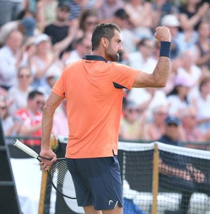 21st June 2025; Lexus Nottingham Tennis Centre, Nottingham, England; Lexus Nottingham Open, Day 6; Marin Cilic celebrates after winning the mens final against Shintaro Mochhizuki by a score of 6-2 6-3  ActionPlus12803928 PaulxBonser