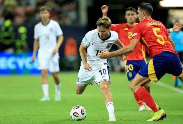 James McAtee of England. Spain U21, U 21 v England U21, UEFA U21 Championship, Quarter-final, Stadion Antona Malatinskeho, Slovakia - 21 Jun 2025  Copyright: xNikolaxKrstic Shutterstockx 15367881cx