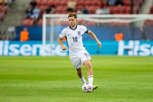 SPAIN U21, U 21 - ENGLAND U21 James McAtee of England during the UEFA European Under-21 Championship 2025 Quarterfinal football match between Spain U21 and England U21. Stadium City Arena, Trnava, Slovakia, June 21, 2025. Photo by Branislav Racko Copyright: xx 080A1790