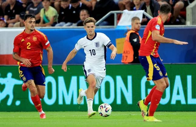 James McAtee of England. Spain U21, U 21 v England U21, UEFA U21 Championship, Quarter-final, Stadion Antona Malatinskeho, Slovakia - 21 Jun 2025  Copyright: xNikolaxKrstic Shutterstockx 15367881dz
