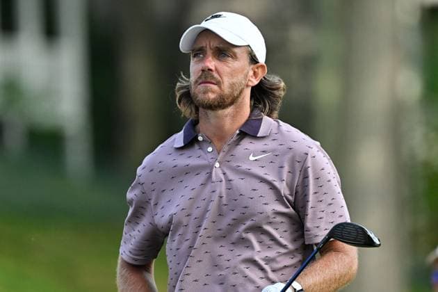 June 21, 2025: Tommy Fleetwood of Southport, England, walks down the fairway on the 18th hole during the third round of the PGA, Golf Herren Travelers Championship golf tournament held at TPC River Highlands in Cromwell CT. Cal Media Cromwell USA - ZUMAc04_ 20250621_zma_c04_017 Copyright: xEricxCanhax