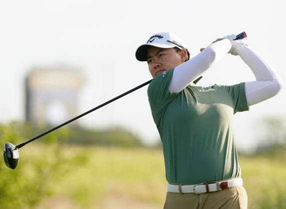Golf: Women s PGA, Golf Herren Championship Yuka Saso of Japan hits off the second tee during the third round of the Women s PGA Championship golf tournament at Fields Ranch East in Frisco, Texas, on June 21, 2025.  A14AA0004672633P