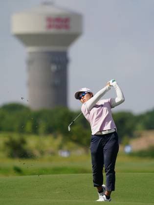 Golf: Women s PGA, Golf Herren Championship Nasa Hataoka of Japan plays a shot on the sixth hole during the third round of the Women s PGA Championship golf tournament at Fields Ranch East in Frisco, Texas, on June 21, 2025.  A14AA0004672634P