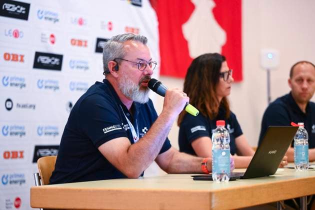 Tour de Suisse 2025 Stage 8 EMMETTEN STOCKHUTTE, SWITZERLAND - JUNE 22 : Buchs Gabriella, CEO of Tour de Suisse, Senn Olivier, Event Director and Loosli David, Sports Director during a press conference, PK, Pressekonferenz during stage 8 of the 88th edition of Tour de Suisse an UCI World Tour 2.UWT Individual Time Trial stage for Men Elite of 10.1 km with start in Beckenried and finish in Emmetten Stockhutte on June 22, 2025 in Emmetten Stockhutte, Switzerland, 22 06 2025 ( Motordriver Kenny Verfaillie - Emmetten Stockhutte Switzerland Copyright: xVincentxKalutx