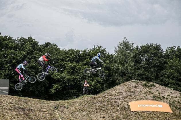ARNHEM - Junior men in action during the 12th edition of the BMX World Cup on June 22, 2025 in Arnhem. ANP BART STOUTJESDIJK xVIxANPxSportx xxANPxIVx 530295324 originalFilename: 530295324.jpg