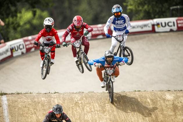 ARNHEM - Junior men in action during the 12th edition of the BMX World Cup on June 22, 2025 in Arnhem. ANP BART STOUTJESDIJK xVIxANPxSportx xxANPxIVx 530295339 originalFilename: 530295339.jpg