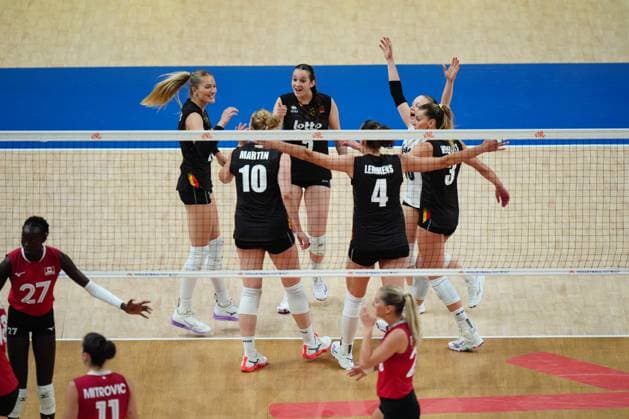 Belgium v Canada - FIVB Volleyball Nations League (VNL) ISTANBUL, TURKIYE - JUNE 22: Players of Belgium celebrate after a point during FIVB Women s Volleyball Nations League (VNL) 2nd week volleyball match between Belgium and Canada at Sinan Erdem Dome in Istanbul, Turkiye on June 22, 2025. Hakan Akgun Anadolu Istanbul Turkey. Editorial use only. Please get in touch for any other usage.  Copyright: x2025xAnadoluxHakanxAkgunx