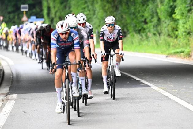 Baloise Belgium Tour 2025 Stage 5 BRUSSEL, BELGIUM - JUNE 22 : Rider of Team UAE Team Emirates - XRG in the peloton during stage 5 of the 94th edition of Baloise Tour of Belgium an UCI ProSeries 2.Pro cycling road race stage for Men Elite of 183.2 km with start in Brussel and finish in Brussel on June 22, 2025 in Brussel, Belgium, 22 06 2025 ( Motordriver Guy De Vuyst - Brussel Belgium  Copyright: xTomasxSiskx