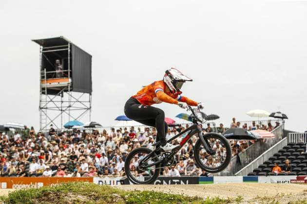 ARNHEM - Renske van Santvoort during the 12th edition of the BMX World Cup on June 22, 2025 in Arnhem. ANP BART STOUTJESDIJK xVIxANPxSportx xxANPxIVx 530298021 originalFilename: 530298021.jpg