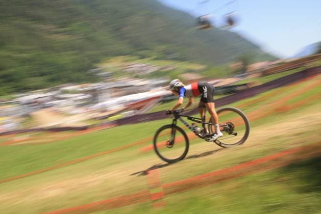 UCI MTB World Cup - XCO Pierre Teyssot MAXPPP ; UCI MTB World Cup - XCO. Commezzadura, Italy on June 22, 2025. Cross-Country Olympic Race, Women, Loana Lecomte (FRA) Pierre Teyssot Maxppp Commezzadura Trentino Italy  Copyright: xMAXPPPxPierrexTeyssotx PT1_4939 PT1_4939