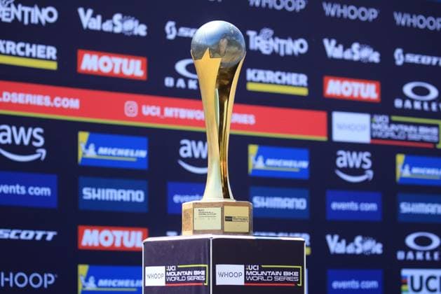 UCI MTB World Cup - XCO Pierre Teyssot MAXPPP ; UCI MTB World Cup - XCO. Commezzadura, Italy on June 22, 2025. Cross-Country Olympic Race, Women, World Cup Trophy Pierre Teyssot Maxppp Commezzadura Trentino Italy  Copyright: xMAXPPPxPierrexTeyssotx PT1_5170 PT1_5170