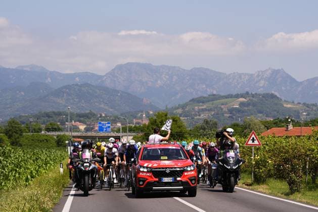 The pack rides cycles during the stage 8 of the Giro Next Gen 2025, from Pinerolo (To) to Pinerolo (To), 147 km, Italy - Sunday, June 22, 2025. - cycling.  Copyright: xFabioxFerrari LaPressex
