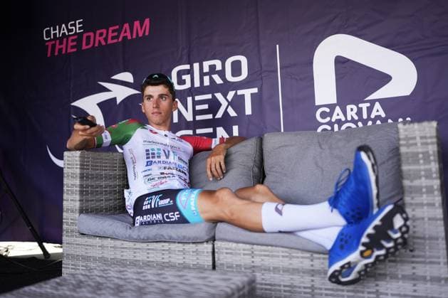 Turconi Filippo of Vf Group Bardianicsf-Faizane tricolore jersey during the stage 8 of the Giro Next Gen 2025, from Pinerolo (To) to Pinerolo (To), 147 km, Italy - Sunday, June 22, 2025. - cycling.  Copyright: xFabioxFerrari LaPressex