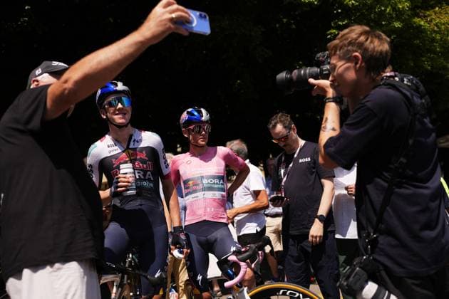 Tuckwell Luke of Red Bull - Bora - Hansgrohe Rookies pink jersey during the stage 8 of the Giro Next Gen 2025, from Pinerolo (To) to Pinerolo (To), 147 km, Italy - Sunday, June 22, 2025. - cycling.  Copyright: xFabioxFerrari LaPressex