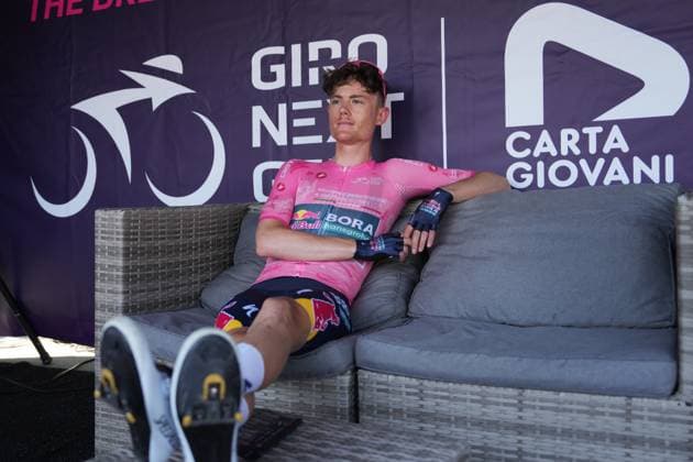Tuckwell Luke of Red Bull - Bora - Hansgrohe Rookies pink jersey during the stage 8 of the Giro Next Gen 2025, from Pinerolo (To) to Pinerolo (To), 147 km, Italy - Sunday, June 22, 2025. - cycling.  Copyright: xGianxMattiaxD Alberto LaPressex