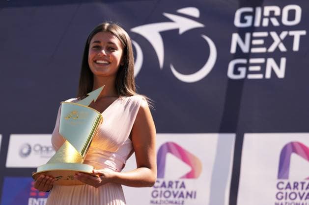 The trophy during the stage 8 of the Giro Next Gen 2025, from Pinerolo (To) to Pinerolo (To), 147 km, Italy - Sunday, June 22, 2025. - cycling.  Copyright: xGianxMattiaxD Alberto LaPressex