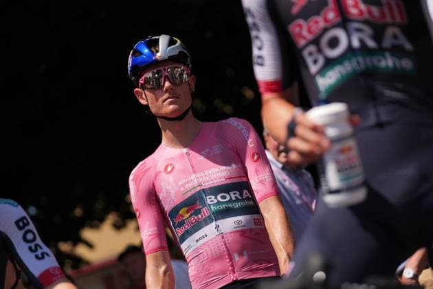 Tuckwell Luke of Red Bull - Bora - Hansgrohe Rookies pink jersey during the stage 8 of the Giro Next Gen 2025, from Pinerolo (To) to Pinerolo (To), 147 km, Italy - Sunday, June 22, 2025. - cycling.  Copyright: xGianxMattiaxD Alberto LaPressex