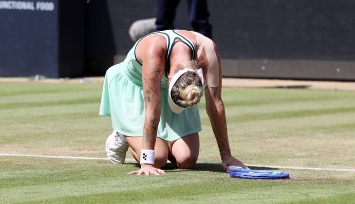 Marketa Vondrousova CZE wins against Wang Xinyu CHN in the Steffi Graf Stadium Sport Final HYLO Berlin Tennis Open Women on grass 22 06 2025