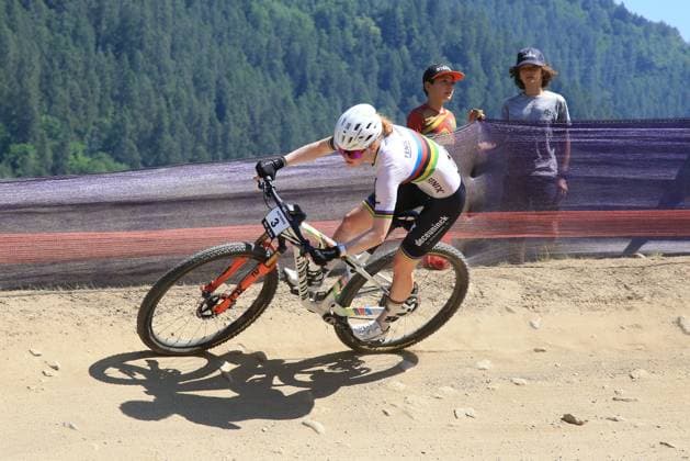 22nd June 2025, Val di Sole, Trentino, Italy; UCI Mountain Bike World Cup, Day 3; Puck Pieterse (NED) on her way to winning the U-23 ladies competition  ActionPlus12804116 PierrexTeyssot