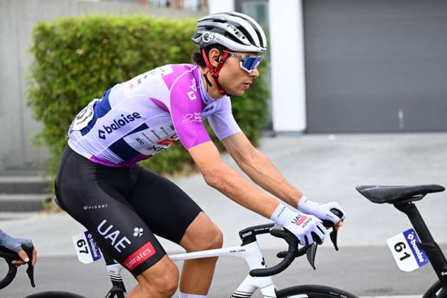 Baloise Belgium Tour 2025 Stage 5 BRUSSEL, BELGIUM - JUNE 22 : Baroncini Filippo (ITA) of UAE Team Emirates in action during stage 5 of the 94th edition of Baloise Tour of Belgium an UCI ProSeries 2.Pro cycling road race stage for Men Elite of 183.2 km with start in Brussel and finish in Brussel on June 22, 2025 in Brussel, Belgium, 22 06 2025 ( Motordriver Guy De Vuyst - Brussel Belgium  Copyright: xTomasxSiskx