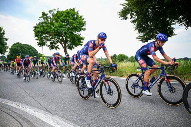 Baloise Belgium Tour 2025 Stage 5 BRUSSEL, BELGIUM - JUNE 22 : Eekhoff Nils (NED) of Team Picnic PostNL, Van Rees Christiaan (NED) of Team Picnic PostNL in action during stage 5 of the 94th edition of Baloise Tour of Belgium an UCI ProSeries 2.Pro cycling road race stage for Men Elite of 183.2 km with start in Brussel and finish in Brussel on June 22, 2025 in Brussel, Belgium, 22 06 2025 ( Motordriver Guy De Vuyst - Brussel Belgium  Copyright: xTomasxSiskx