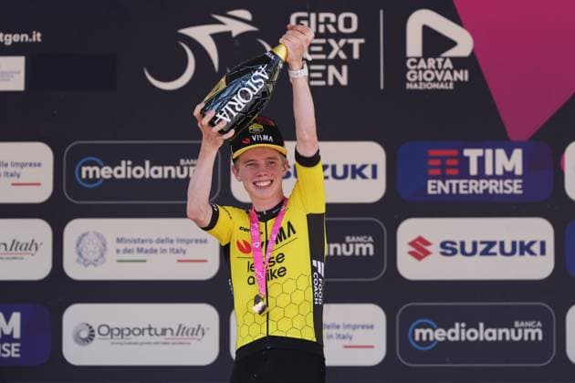 Nordhagen Jorgen of Team Visma Lease A Bike Development Winner stage during the stage 8 of the Giro Next Gen 2025, from Pinerolo (To) to Pinerolo (To), 147 km, Italy - Sunday, June 22, 2025. - cycling.  Copyright: xGianxMattiaxD Alberto LaPressex