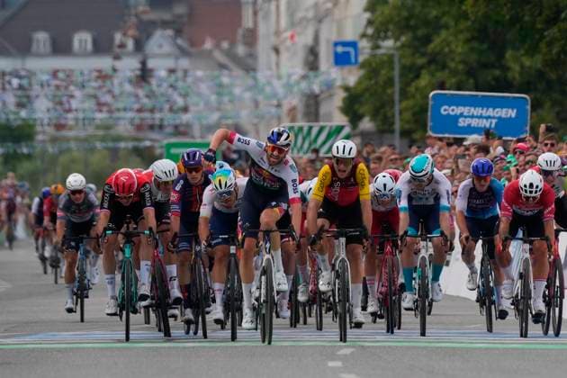 Cycling World Tour Race Copenhagen Sprint Jordi Meeus of Belgium crosses the finish line to win The men s World Tour race Copenhagen Sprint from Roskilde to Copenhagen, Denmark, Sunday June 22, 2025 Photo Ida Marie Odgaard Scanpix 2025 , Roskilde Copenhagen Denmark  Copyright: IdaxMariexOdgaardx spdk20250622-161733-L
