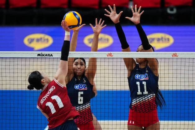 South Korea v Dominican Republic - FIVB Volleyball Nations League (VNL) ISTANBUL, TURKIYE - JUNE 22: Seoyoung Yuk (11) of South Korea in action against Ariana Rodriguez Fung (6) of Dominican Republic during FIVB Women s Volleyball Nations League (VNL) 2nd week volleyball match between South Korea and Dominican Republic at Sinan Erdem Dome in Istanbul, Turkiye on June 22, 2025. Hakan Akgun Anadolu Istanbul Turkey. Editorial use only. Please get in touch for any other usage.  Copyright: x2025xAnadoluxHakanxAkgunx