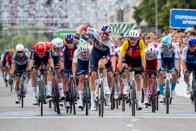Cycling World Tour Race Copenhagen Sprint Jordi Meeus Red Bull Bora Hansgrohe wins the men s World Tour race Copenhagen Sprint followed by Alexis Renard Cofidis and Emilien Jeanniere Totalenergies at the finish line in Copenhagen on Sunday, June 22, 2025 Photo Ida Marie Odgaard Ritzau Scanpix , Stroelille Denmark  Copyright: RitzauxScanpix IdaxMariexOdgaardx spdk20250622-165423-L