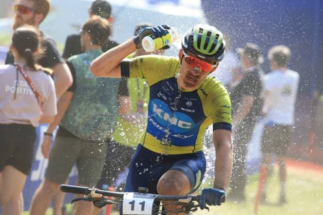 UCI MTB World Cup - XCO Pierre Teyssot MAXPPP ; iUCI MTB World Cup - XCO. Commezzadura, Italy on June 22, 2025. Cross-Country Olympic Race, Men Under 23, Oleksandr Hudyma (UKR) Oleksandr Hudyma (UKR) Pierre Teyssot Maxppp Commezzadura Trentino Italy  Copyright: xMAXPPPxPierrexTeyssotx PT1_5769 PT1_5769