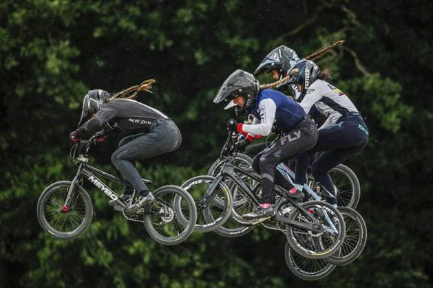 ARNHEM - Participants u23 race during the 12th edition of the BMX World Cup on June 22, 2025 in Arnhem. ANP BART STOUTJESDIJK xVIxANPxSportx xxANPxIVx 530309540 originalFilename: 530309540.jpg