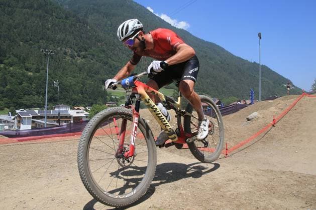 UCI MTB World Cup - XCO Pierre Teyssot MAXPPP ; UCI MTB World Cup - XCO. Commezzadura, Italy on June 22, 2025. Cross-Country Olympic Race, Men, Victor KORETZKY (FRA) Pierre Teyssot Maxppp Commezzadura Trentino Italy  Copyright: xMAXPPPxPierrexTeyssotx PT1_5291 PT1_5291