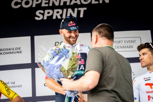 Cycling World Tour Race Copenhagen Sprint Winner Jordi Meeus Red Bull Bora Hansgrohe on the podium after the men s World Tour race Copenhagen from Roskilde to Copenhagen on Sunday, June 22, 2025 Photo Ida Marie Odgaard Ritzau Scanpix , Copenhagen Denmark  Copyright: RitzauxScanpix IdaxMariexOdgaardx spdk20250622-175207-L