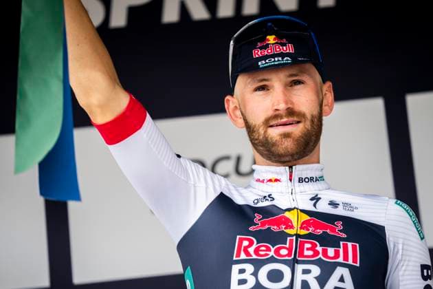Cycling World Tour Race Copenhagen Sprint Winner Jordi Meeus Red Bull Bora Hansgrohe on the podium after the men s World Tour race Copenhagen from Roskilde to Copenhagen on Sunday, June 22, 2025 Photo Ida Marie Odgaard Ritzau Scanpix , Copenhagen Denmark  Copyright: RitzauxScanpix IdaxMariexOdgaardx spdk20250622-175228-L